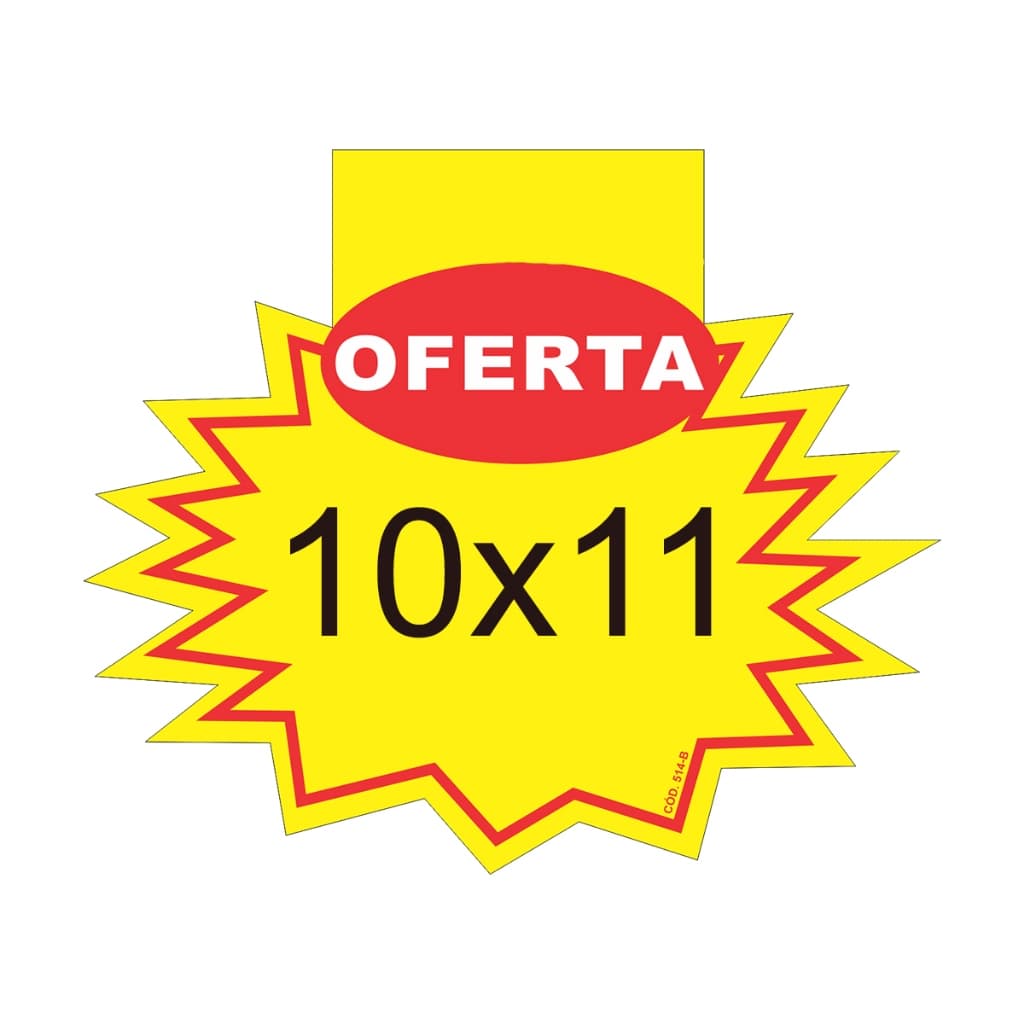 100 Cartaz Splash Oferta Mini Placa de Preço Supermercado 10x11,5cm