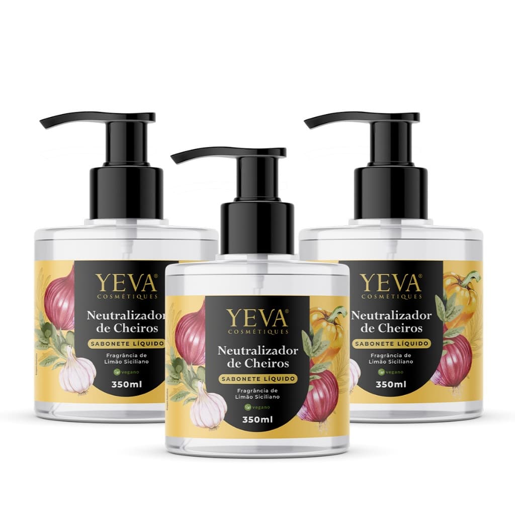 Kit 3 Und. Sabonete Líquido Neutralizador De Cheiros Yeva