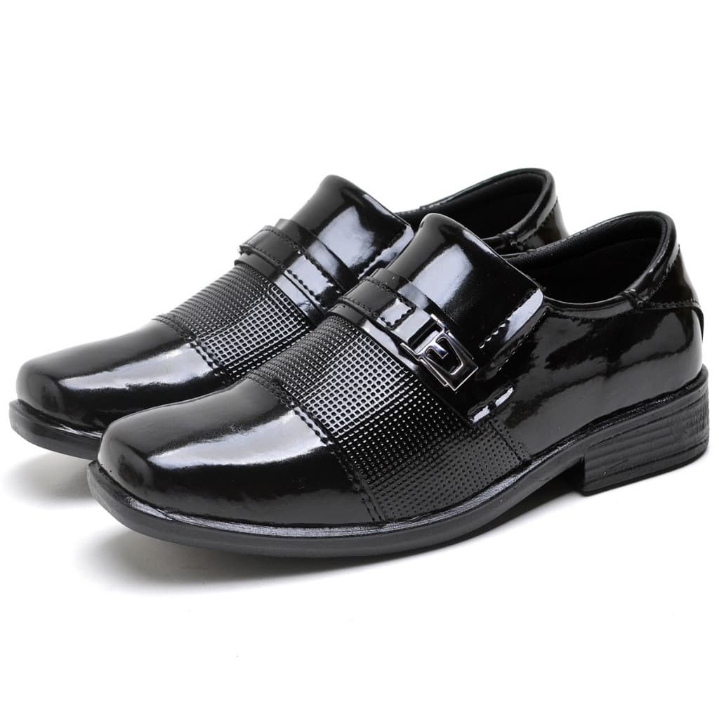 Sapato Social Infantil Masculino em Verniz Preto para Meninos Estilosos