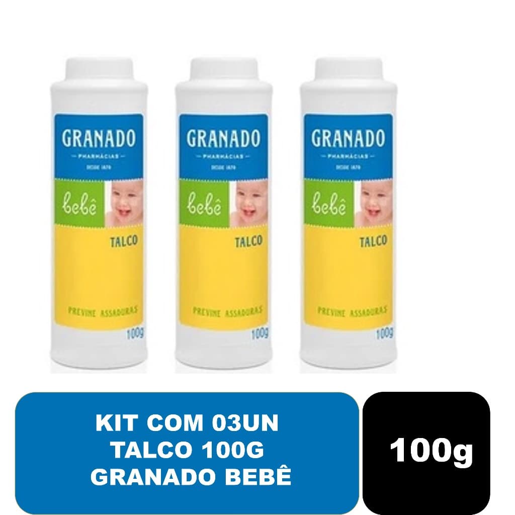 Kit com 03un Talco 100g Granado Bebê