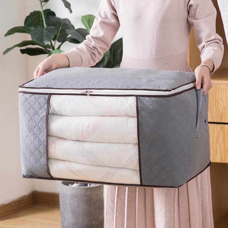 Caxia Saco Organizador Multiuso Caixa Organizadora De Guarda Roupa Flexivel Com Ziper Grande 60x45x30cm