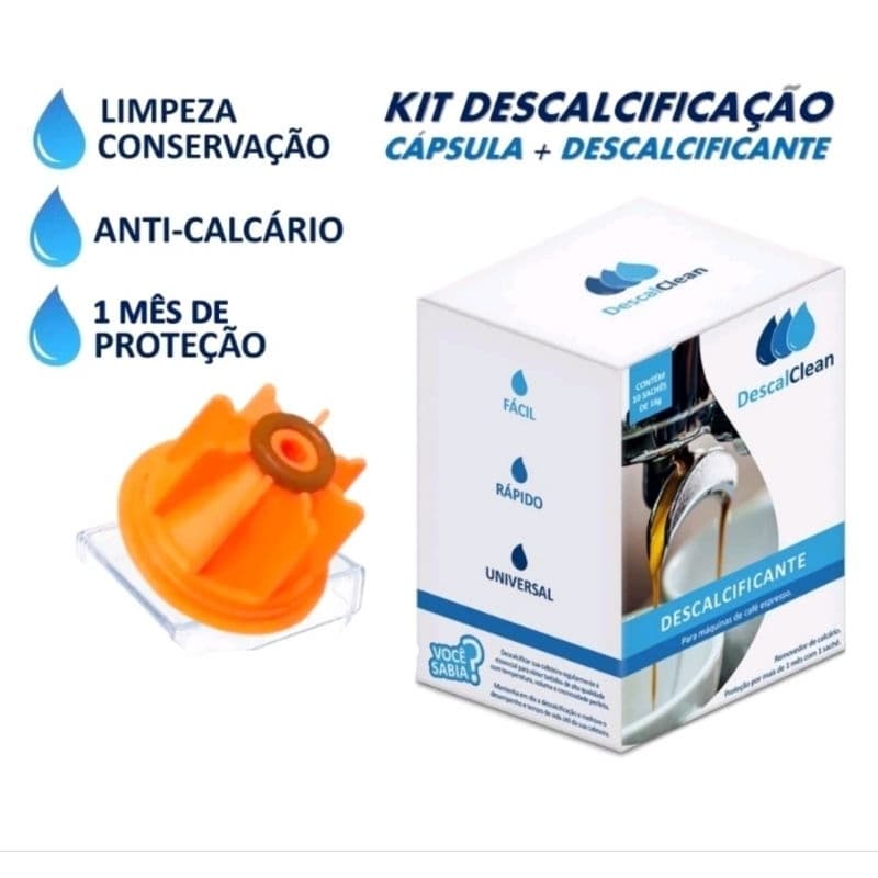 Kit  Retrolavagem genérica Três Corações + 1 Sachê Descalcificante Removedor de Calcário do Sistema Hidráulico