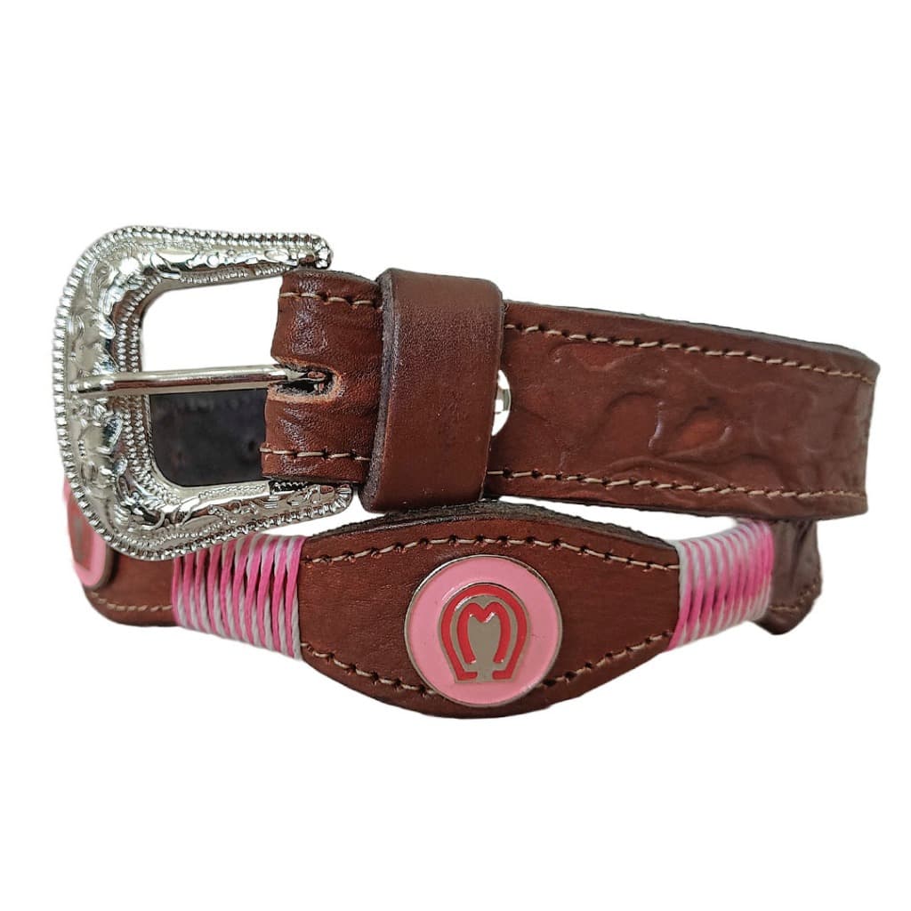 Cinto country fivela americana infantil Mangalarga de couro