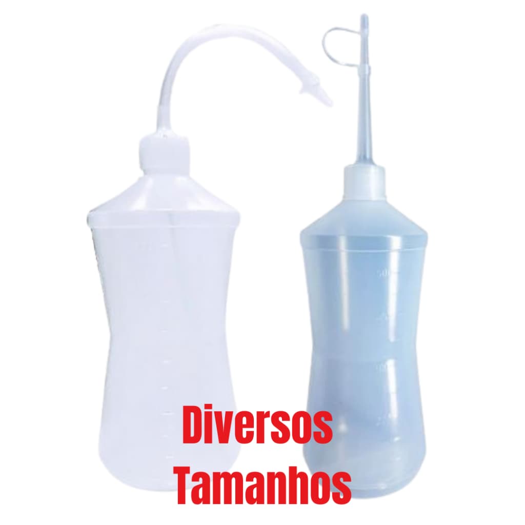 Frasco Almotolia Plastico Transparente Para Líquidos 05 Tamanhos