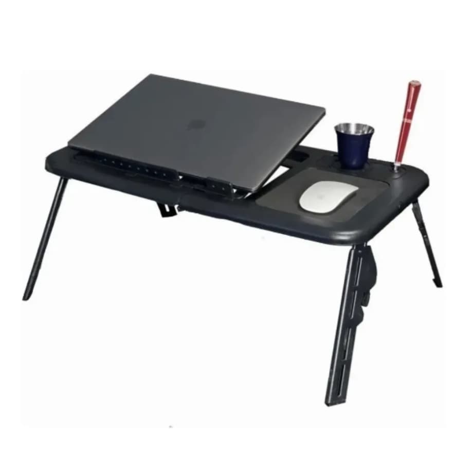 Mesa para Notebook Suporte portátil Dobrável 2 Coolers Sensor Touch Mouse mesa notebook cama