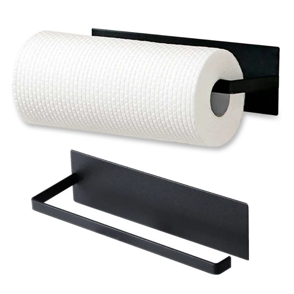 Suporte Porta Papel Toalha Multiuso Aço Ferro Parede Com Adesivo Cozinha
