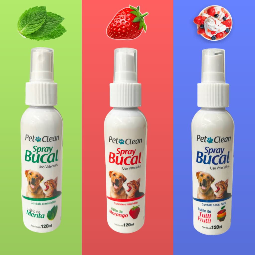 Spray bucal pet para cães e gatos mau hálito