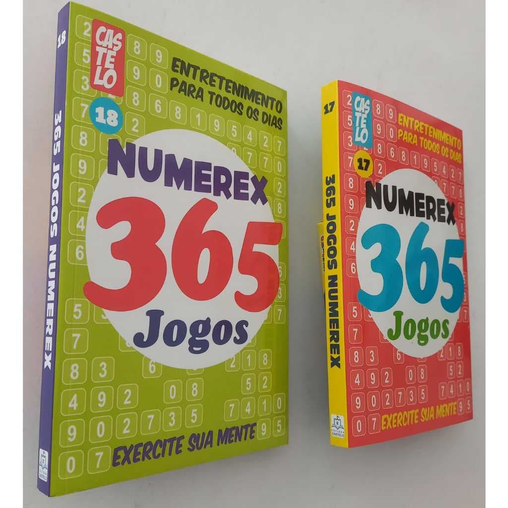 Kit 2 Livros 365 Jogos NUMERIX NUMEREX  sem repetição...Passatempo 365 Jogos Numerex Numerix