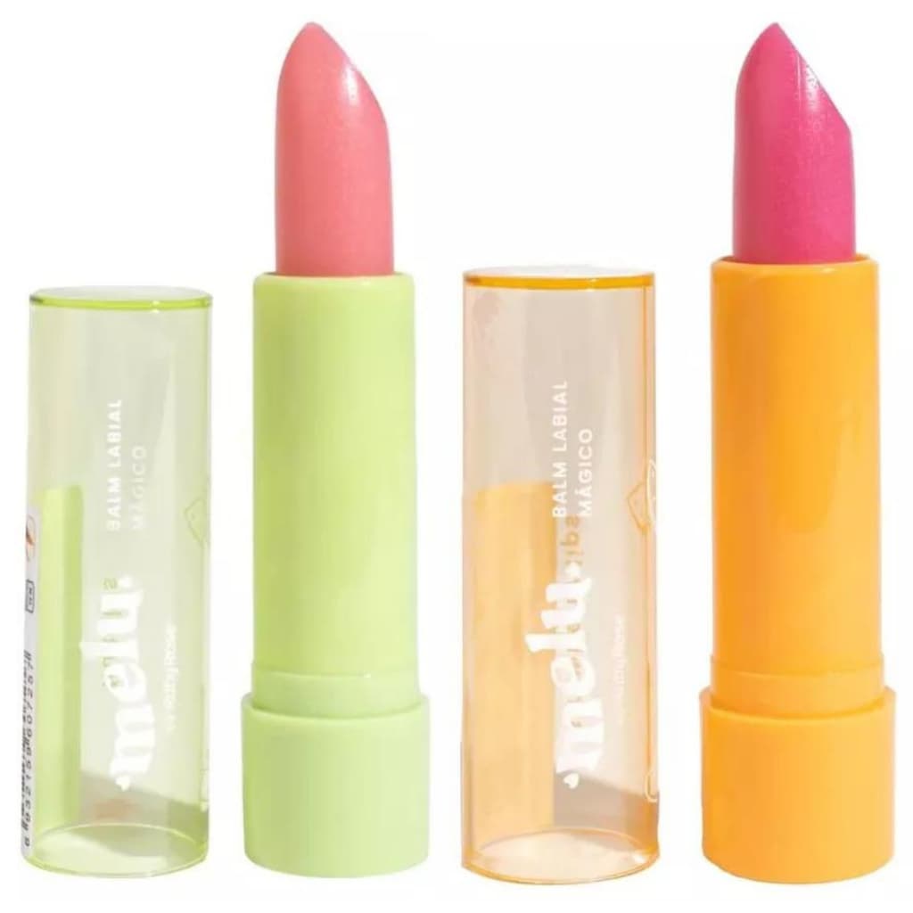 Kit 2 Balm Batom Mágico Melu By Ruby Rose - Balm Labial 2 Cores
