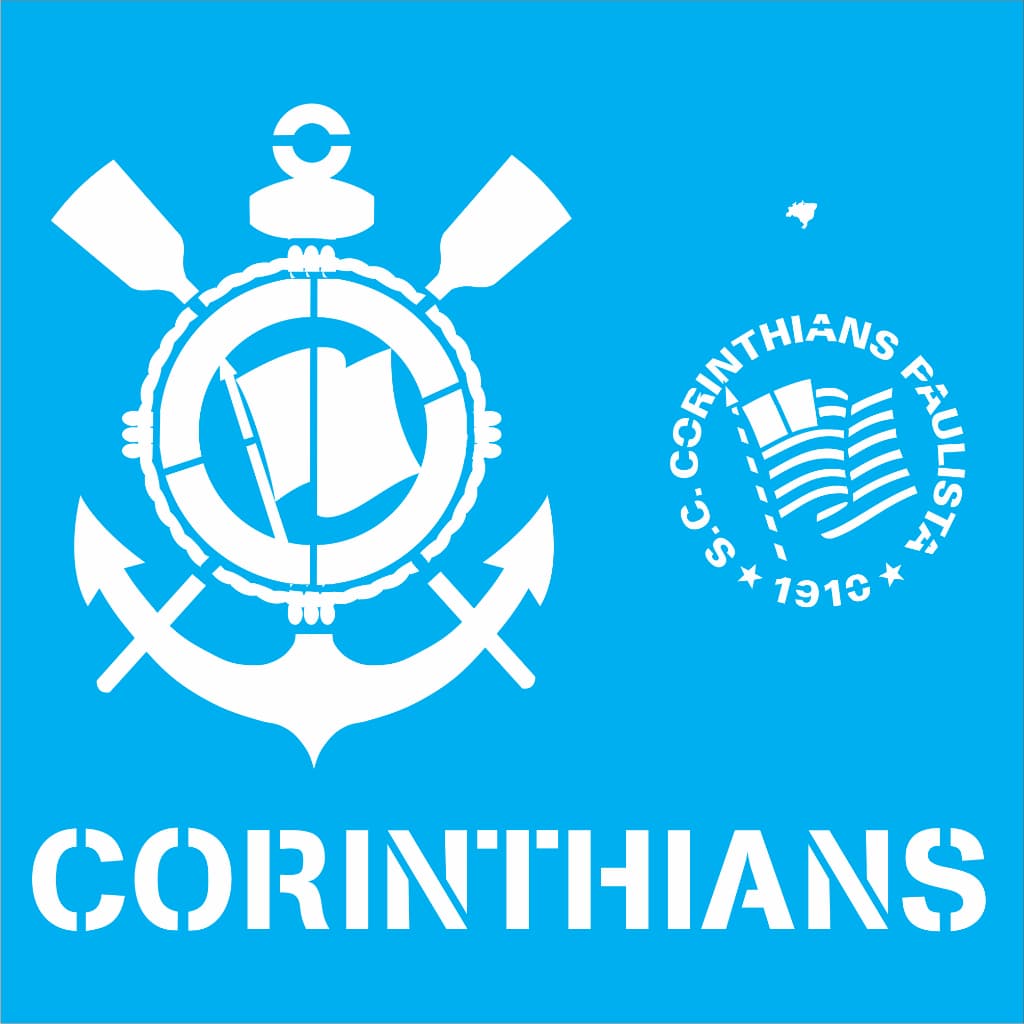 Stencil Time de Futebol COR - Molde Vazado - Estêncil - Tamanho 17x17 cm