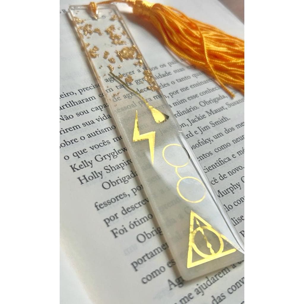 Marca Página Harry Potter em Dourado Luxo Personalizado Resina