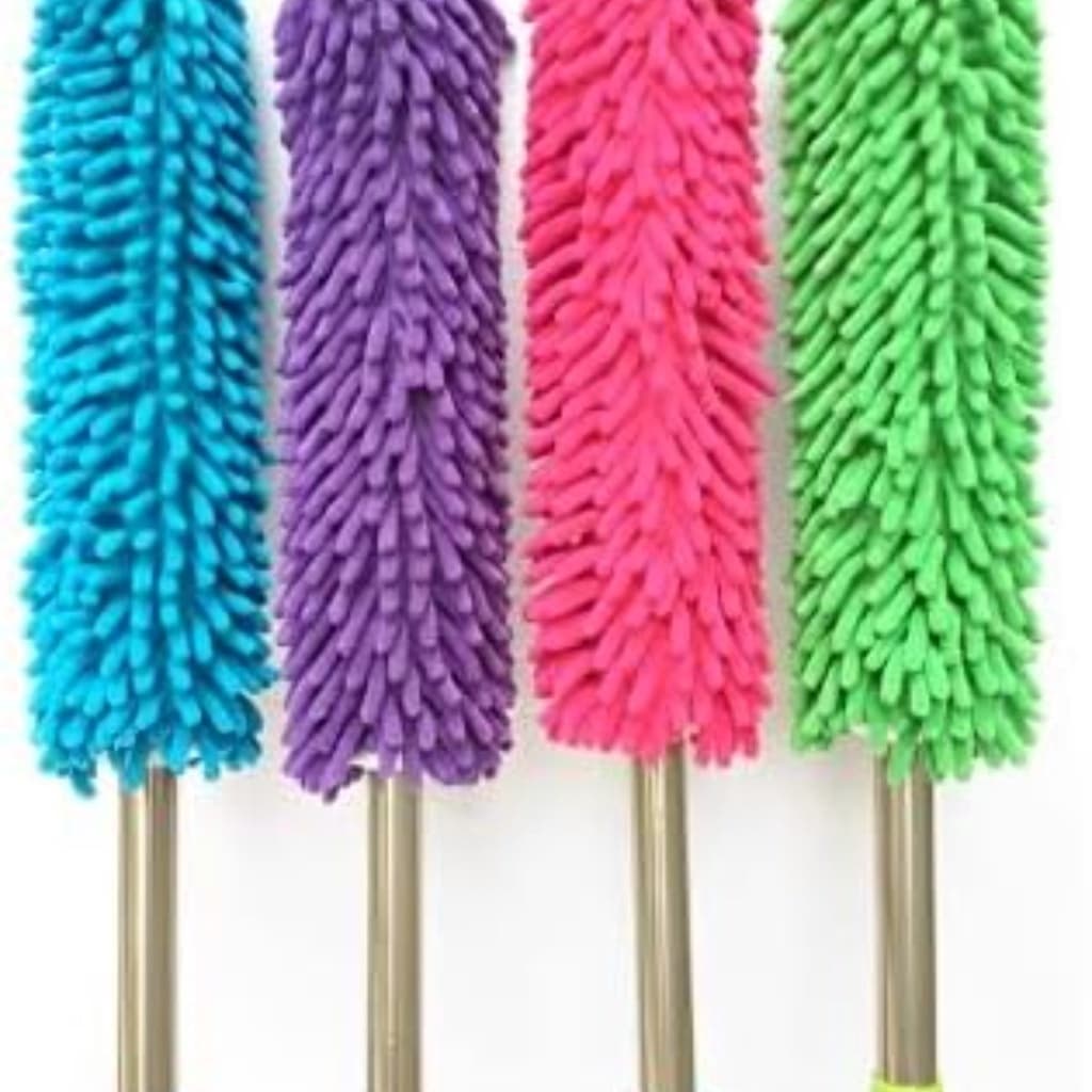 Espanador Microfibra Retrátil Articulado Para Limpeza Domestica Automotiva Telescópico