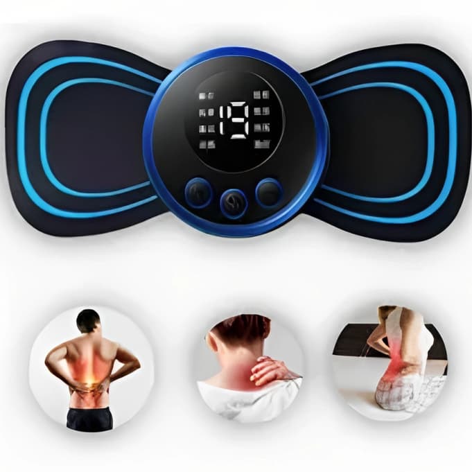 Massageador de pulso elétrico EMS recarregável. Relaxe a coluna cervical, a coluna lombar e o corpo