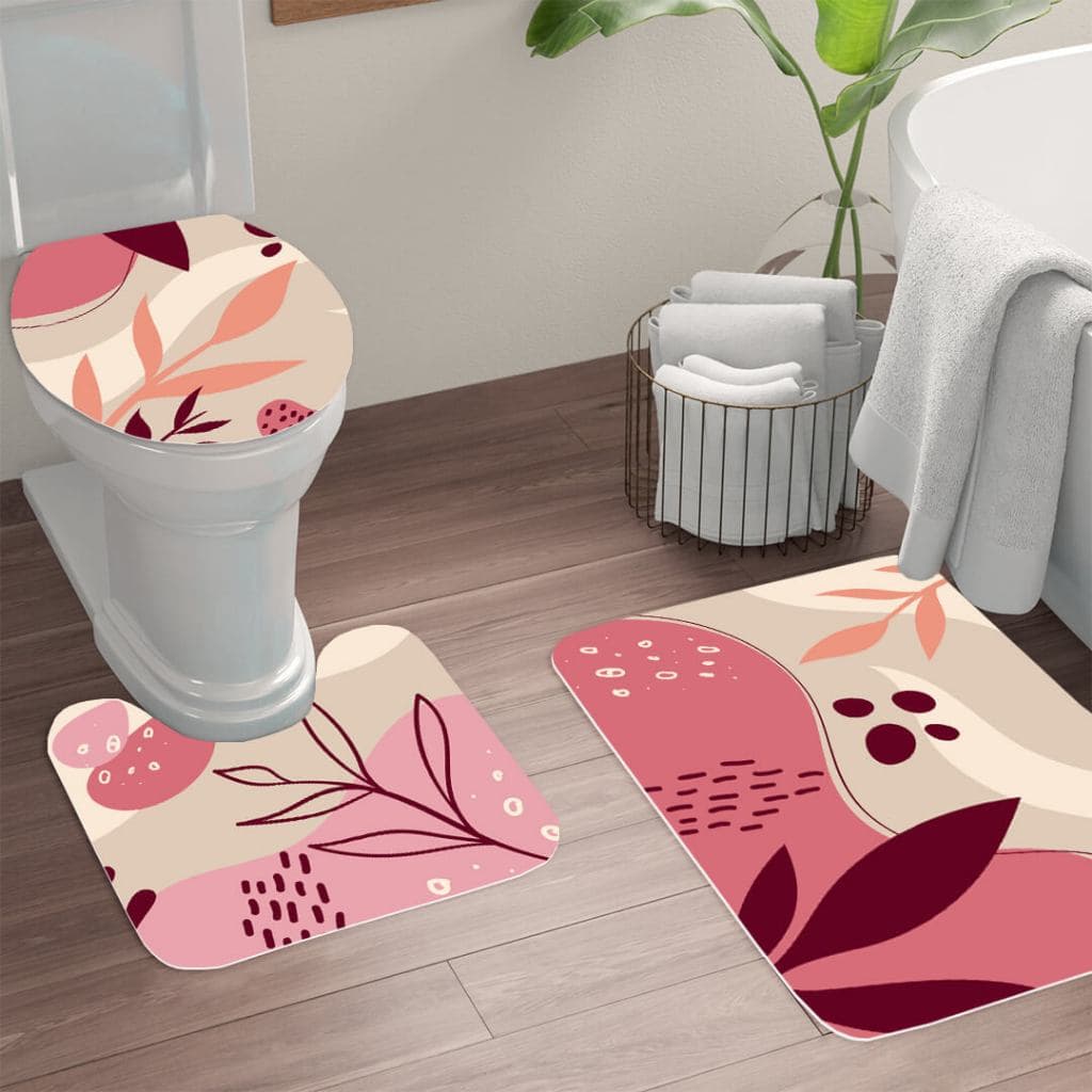 Kit de 3 Tapetes para Banheiro Decorativo Antiderrapante