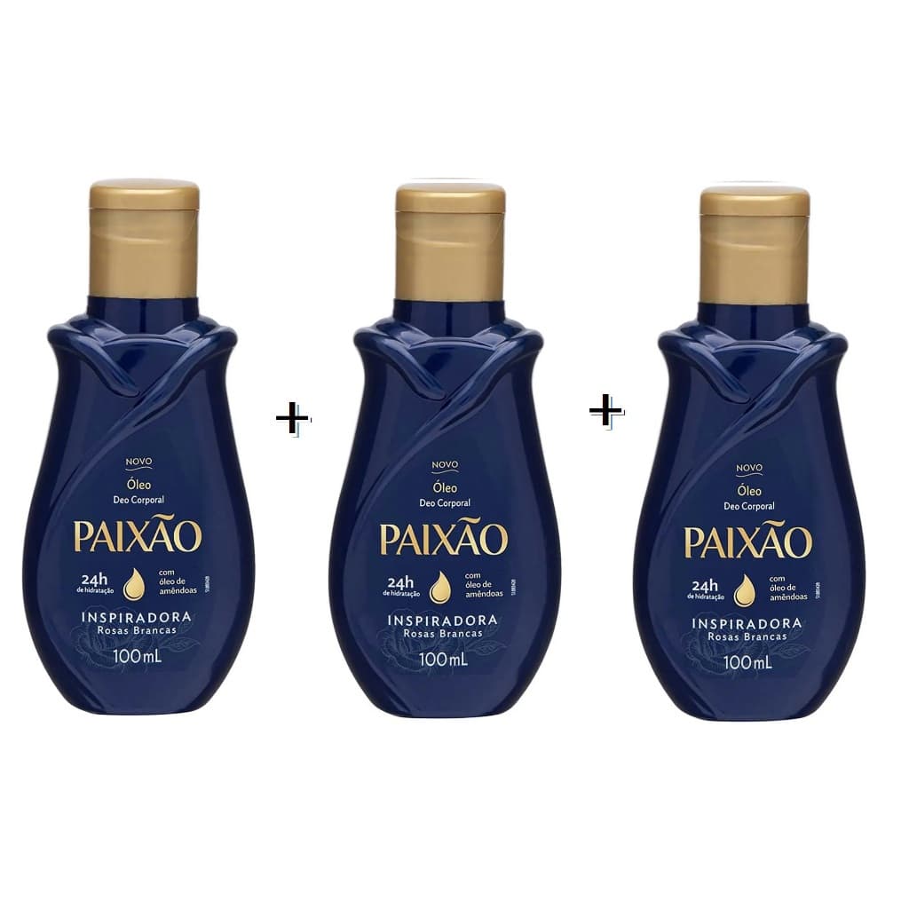 Kit 3 Óleo Paixão Corporal 24h (100ml cada)