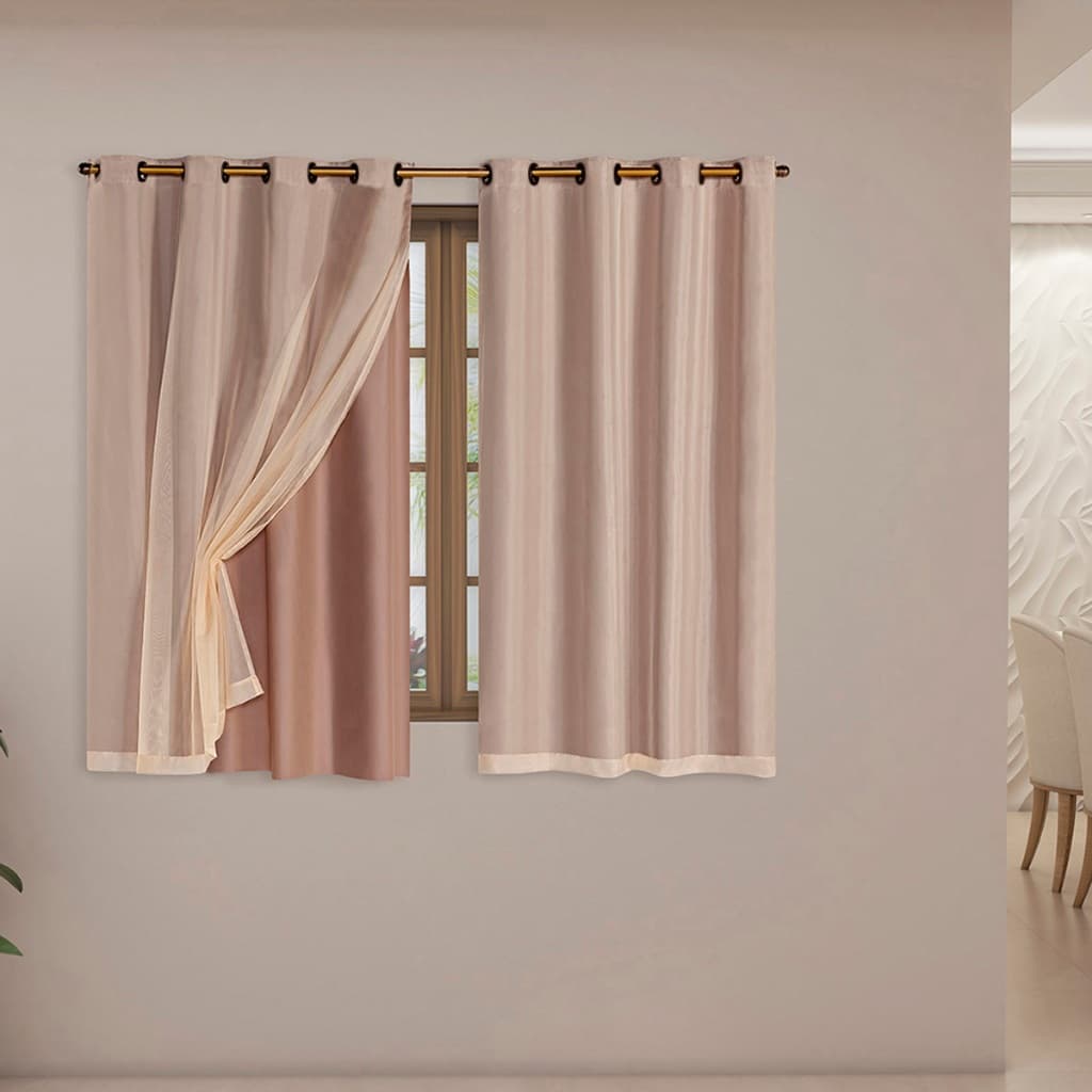 Cortina Blackout Blecaute Com Tecido Voil 2,00 X 1,40 Veda Luz