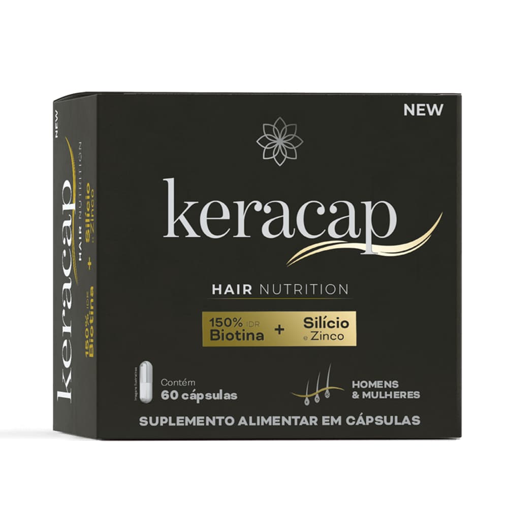 Keracap Hair Nutrition - Cabelo, Pele e Unhas - 60 Cápsulas ORIGINAL