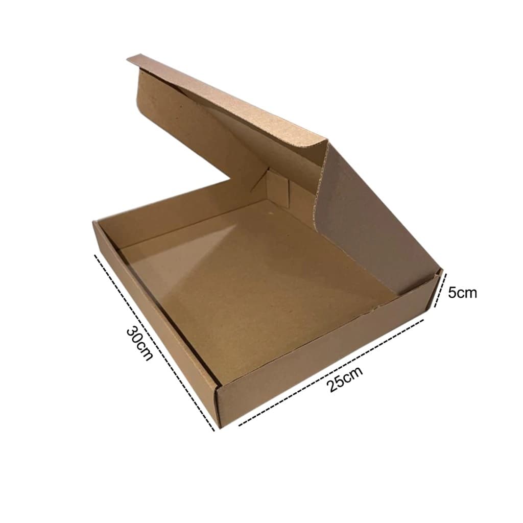 100 Unidades  Caixas De Papelão 30x25x5 Montável Pardo Salgados Doces