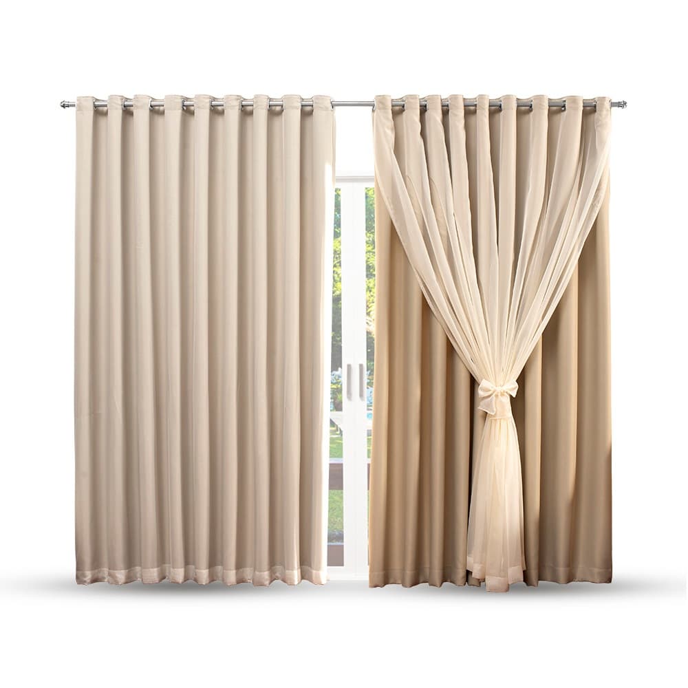 Cortina Voil Com Forro Blackout Tecido 5,00X2,70 Metros Sala e Quarto  perfeita para Casa
