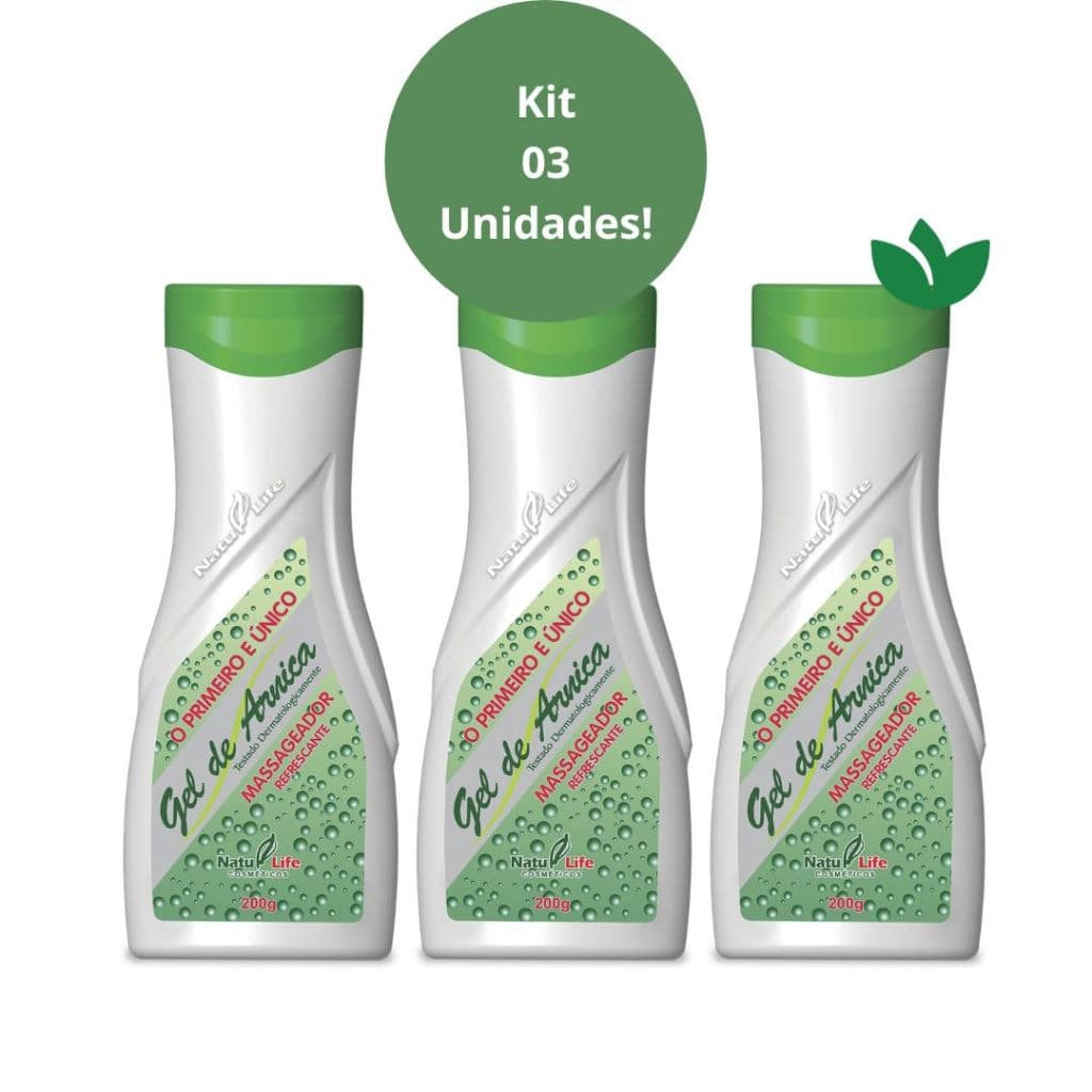 Kit 3 Unidades: Gel de Arnica 200g Natu Life Cosméticos