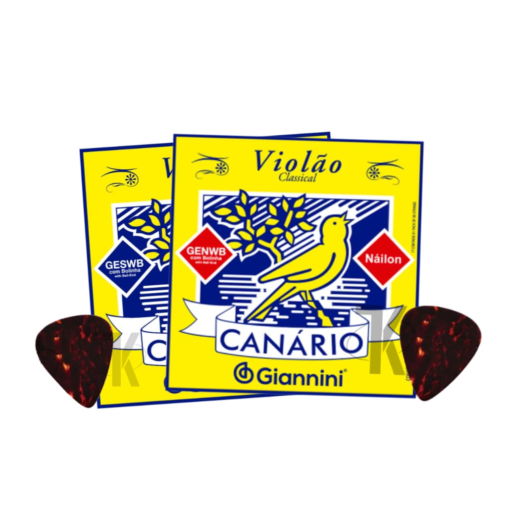 Encordoamento Canário by Giannini Para Violão C/ Bolinha - Aço / Náilon + Palheta