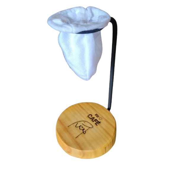 Mini coador de café + filtro (euamocafé, base redonda)