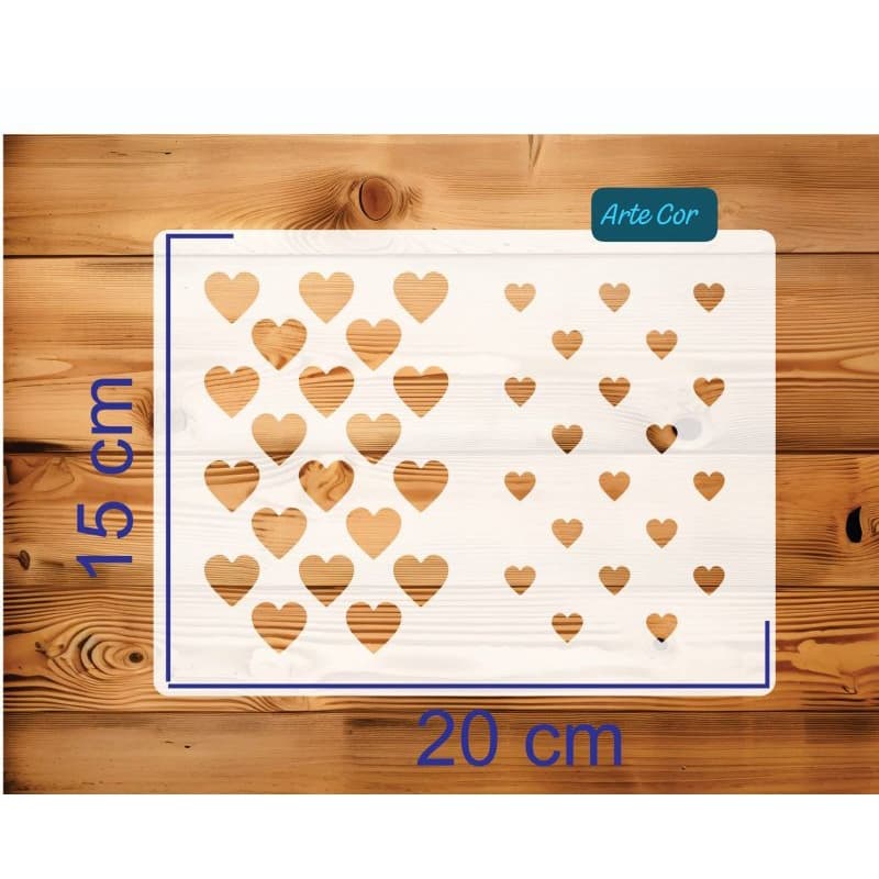 Molde corações / Estêncil com 20 x 15 cm / n. 277 / coração