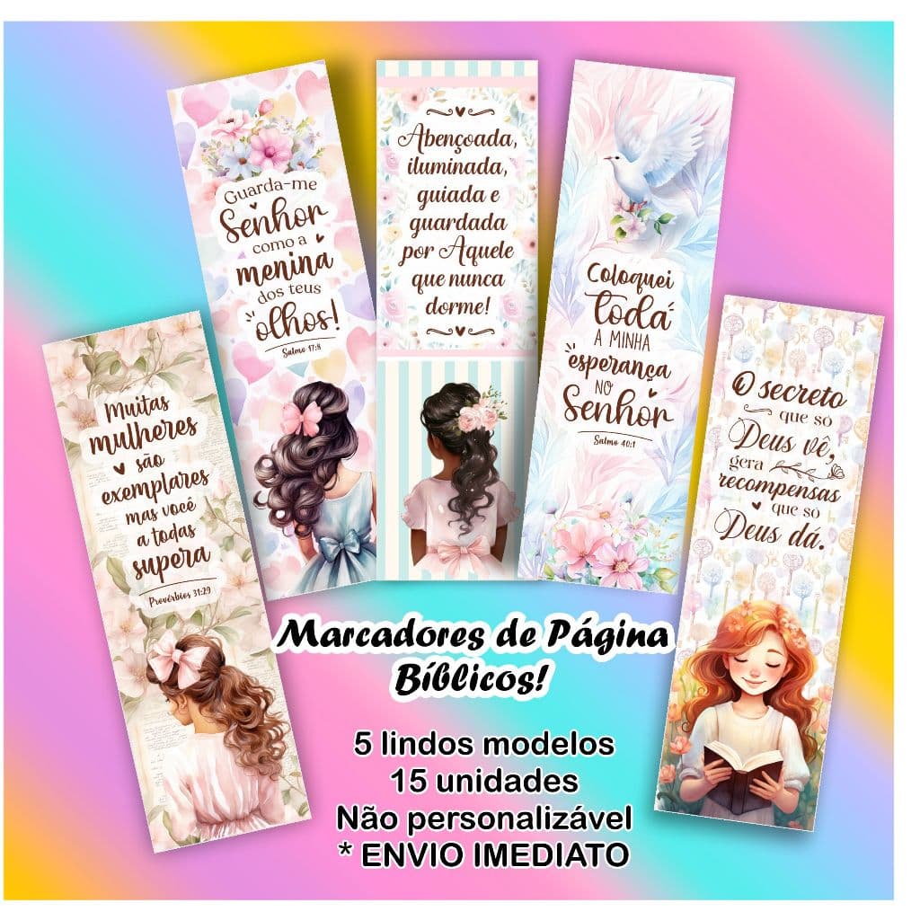 25 unidades Marcador de Página  Bíblico Texto Cristão. Linda lembrança que vai surpreender. Escolha seu modelo.