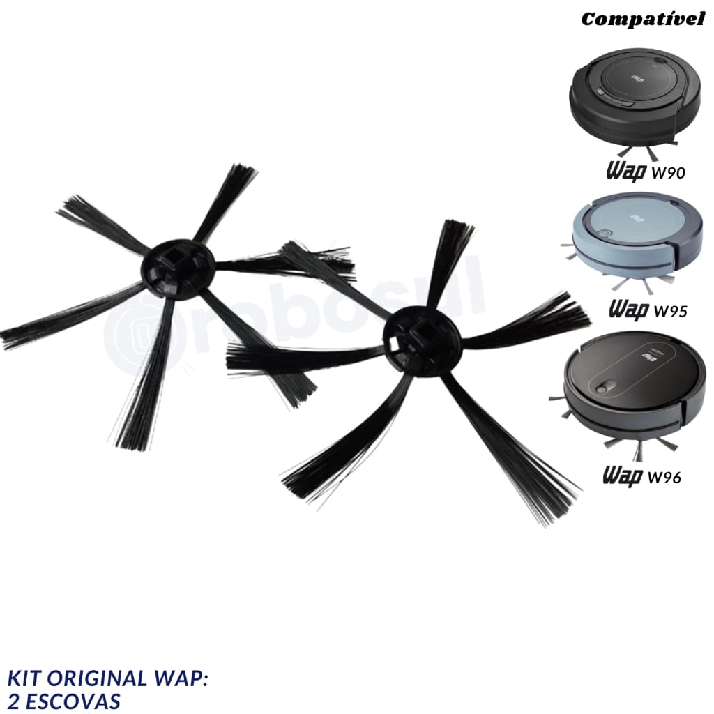 2 Escovas Para Robô Aspirador WAP W90 W95 W96