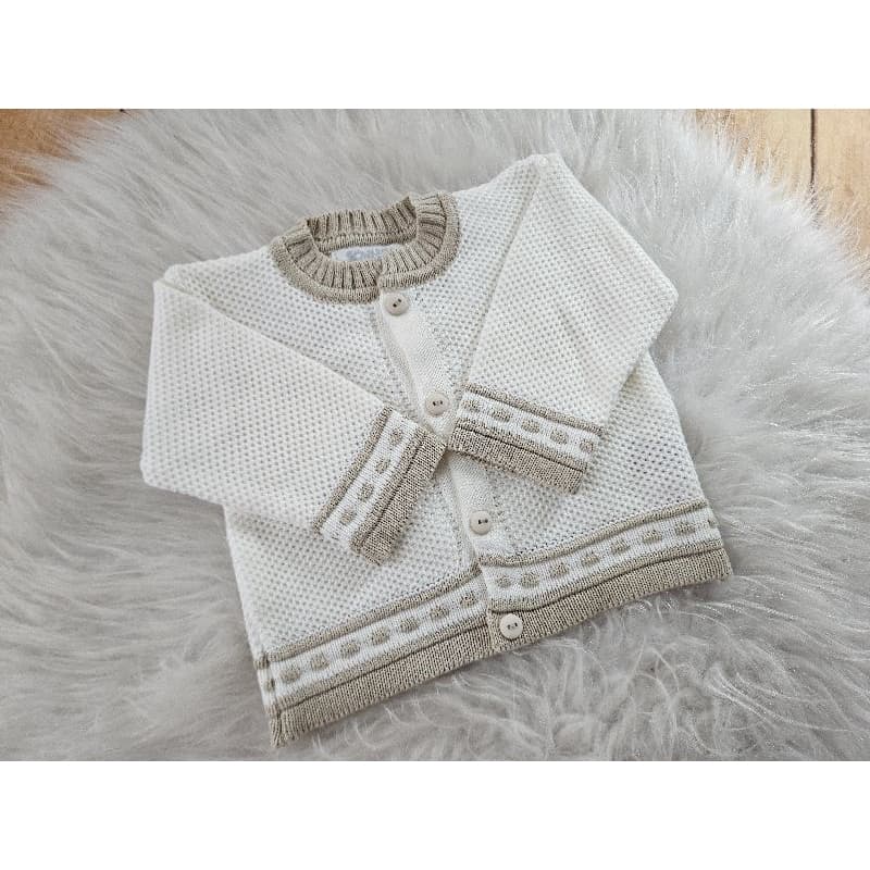 Casaquinho de linha luxo traços bege P