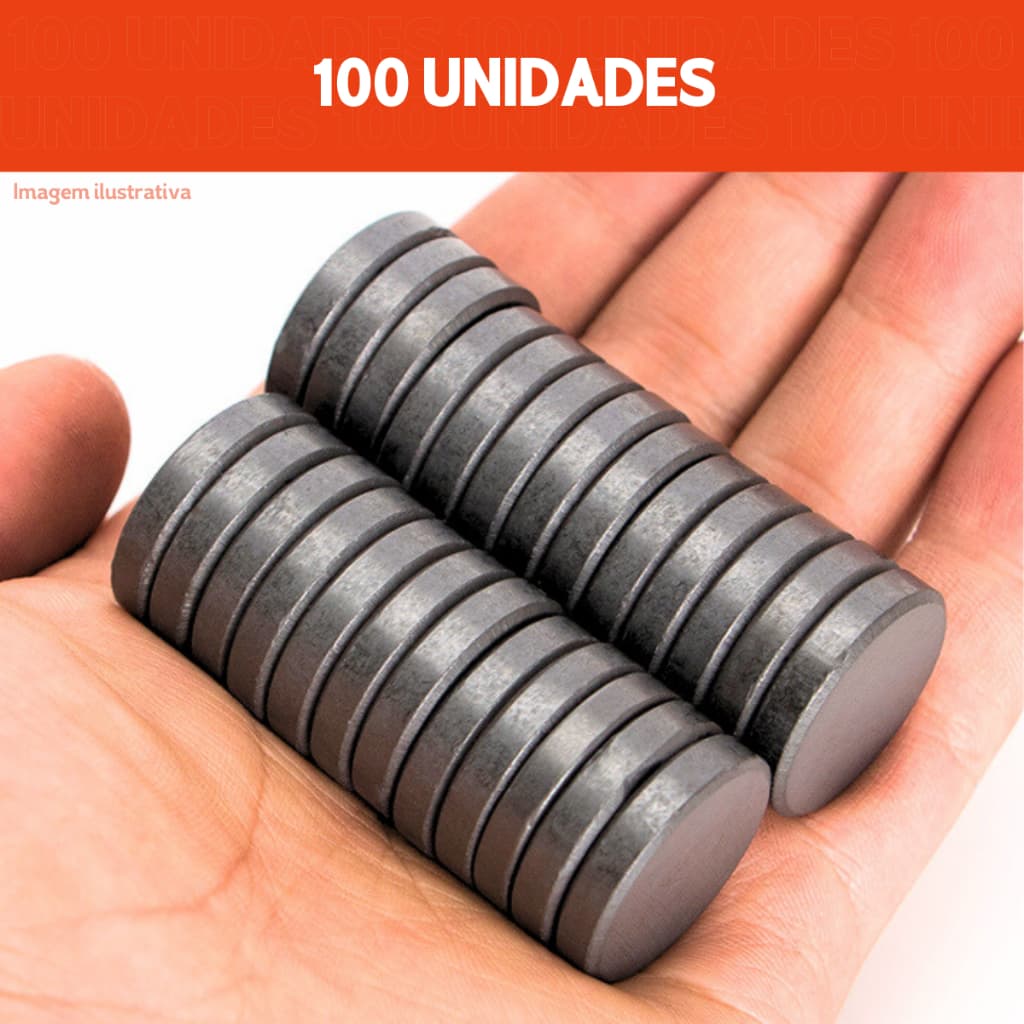 Imã Redondo Preto- Diversos Tamanhos  - Com 100 unds - UMK
