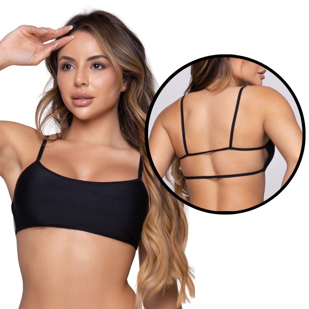Top Cropped Costa Nua Faixa Fitness Alcinha Sem Bojo Moda Gringa Blogueira Verão