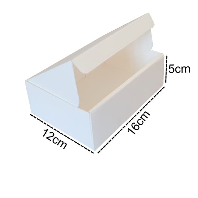 50 Unidades Caixas BRANCA De Papelão 16x12x5 Montável Cor Branco Pac Envios