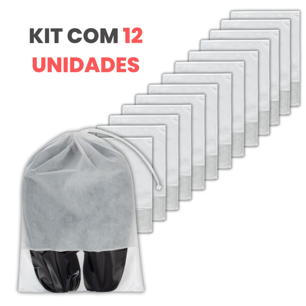 Sacos Para Sapatos De Tnt C/visor Kit 12 Un.