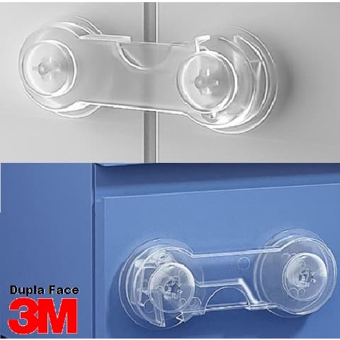 8 Trava Porta Gaveta Geladeira Transparente - Segurança Bebê