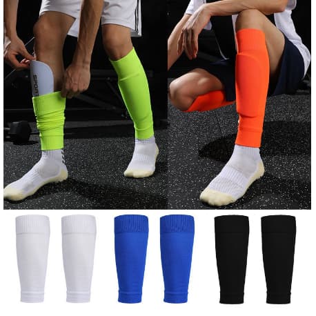 2 Pares Meião Suporte Para Caneleira Cortado Canelito Futebol Meia Par Cores