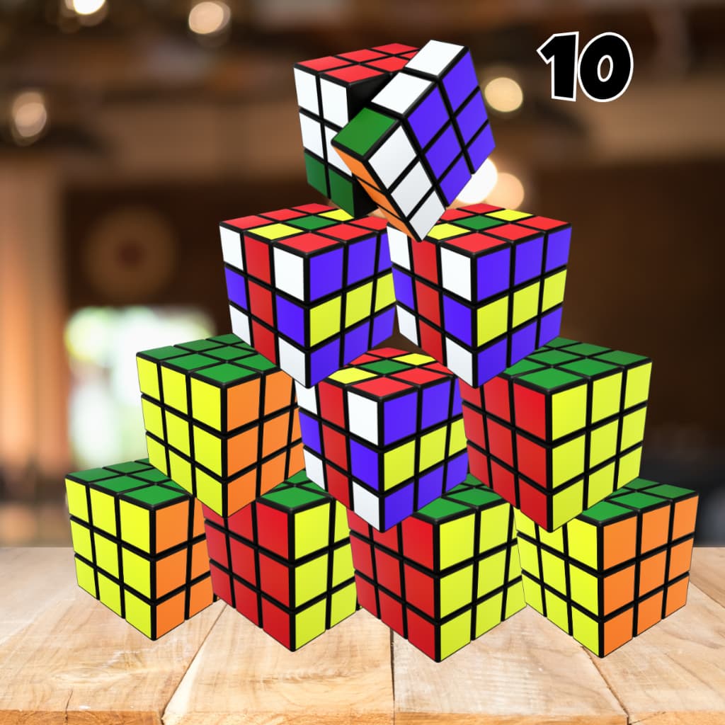 Cubo mágico kit 10 unidades brinquedos lembrancinhas 3x3 Peças