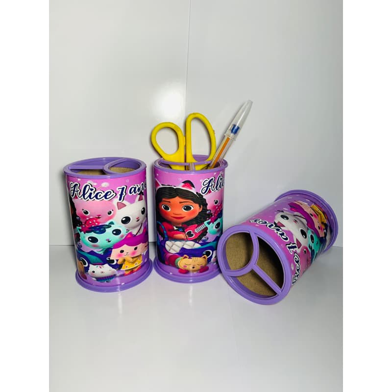 10 Lembrancinha Personalizada porta lápis Casa mágica da Gabby