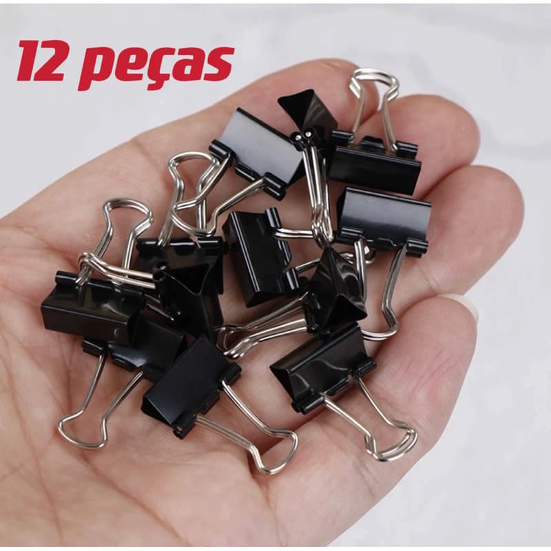 grampo 12 peças Prendedor De Papel 25mm ，32mm,Grampo Binder Clip Artesanato