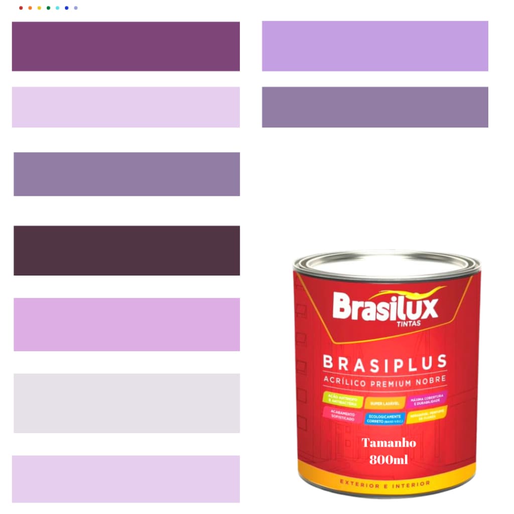 Tinta Roxa Parede Lavável Antimofo Brasiplus Fosca 800ml