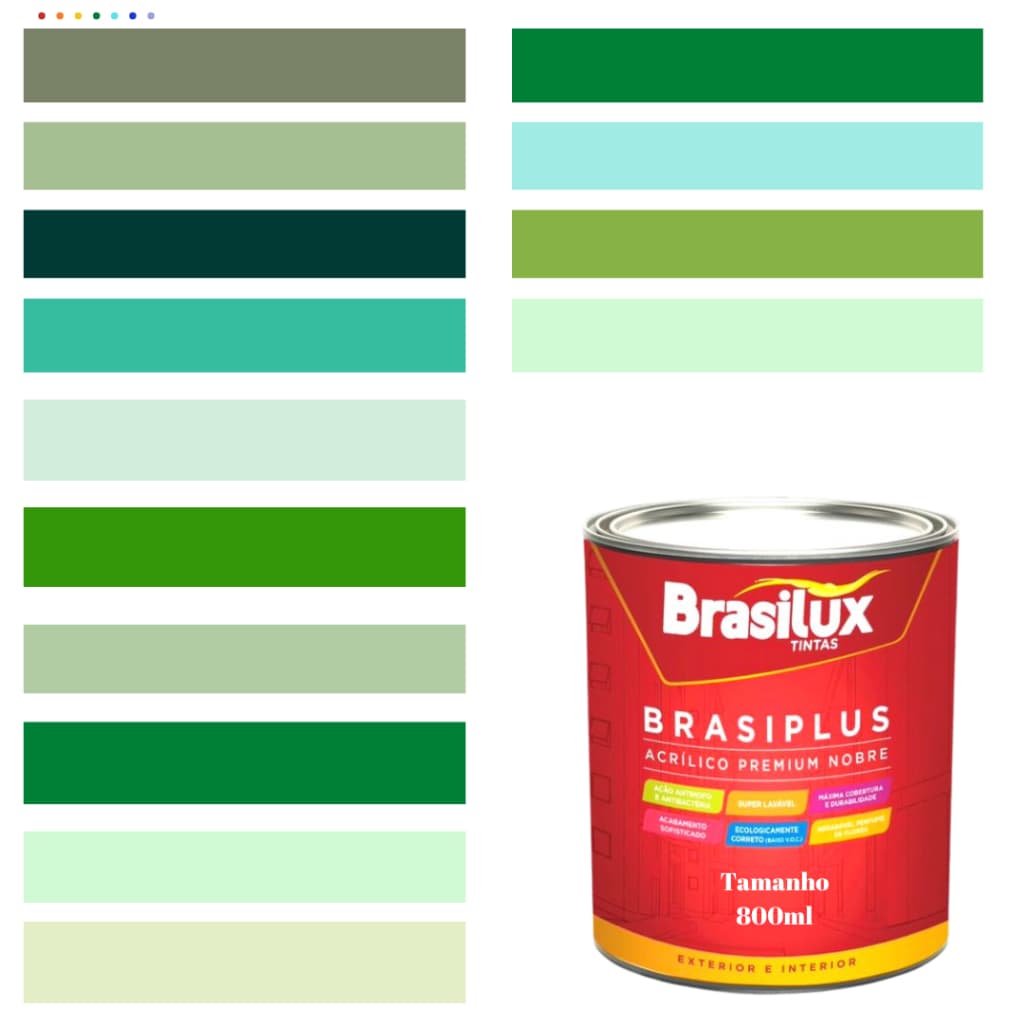 Tinta Verde de Parede Brasiplus Fosca  800ml