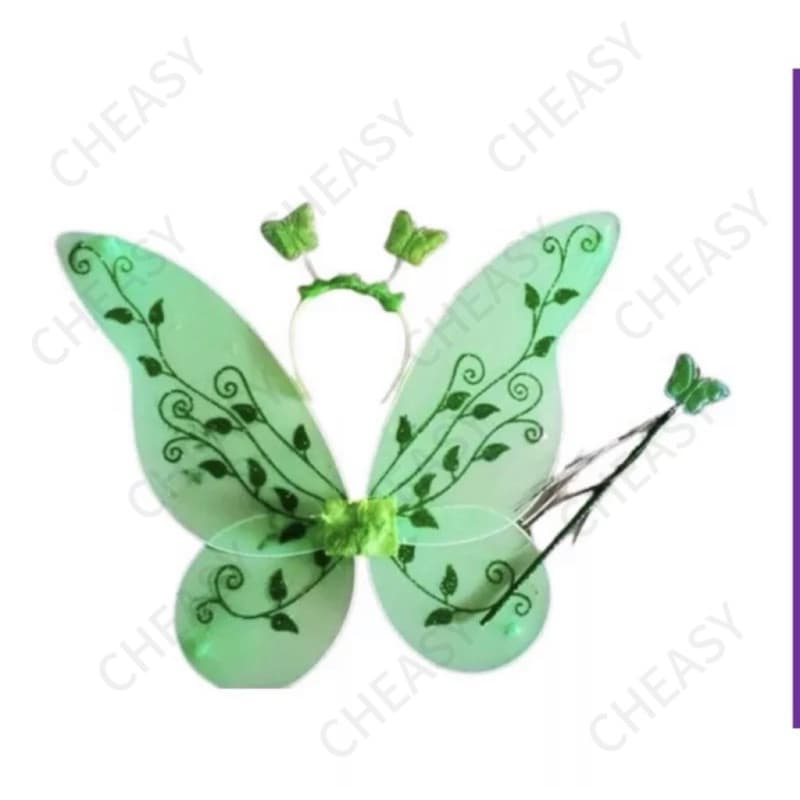 Kit Acessório Fantasia Sininho Fada , Tiara, Varinha E Asa