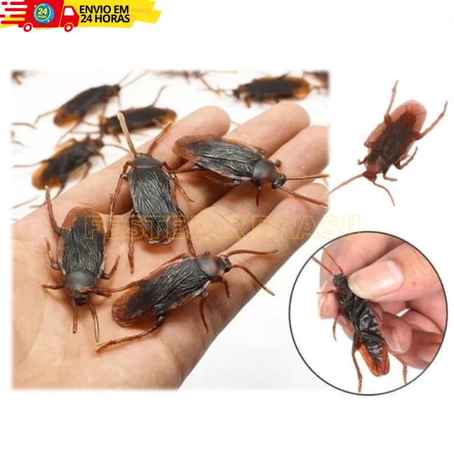Barata de Brinquedo Baratinha Mentira Simulação Borracha Pegadinha Mágica Prenda Junina