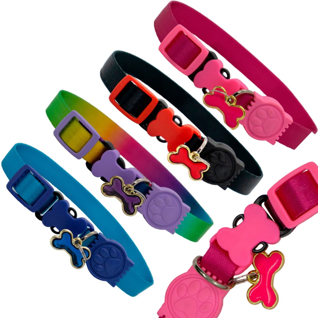 Coleira Pet Cão E Gato Ajustável Com Pingente Luxo