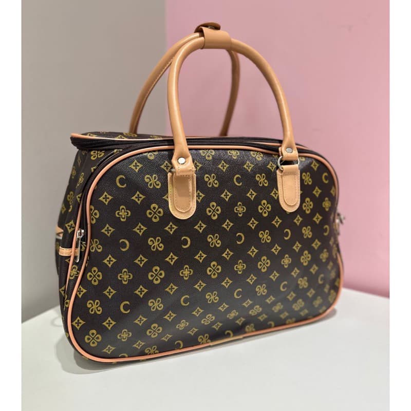 Bolsa Mala De Mão Para Viagem Bordo Couro Sintético Estampa C/LF