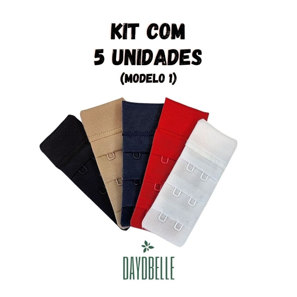 Kit com 5 unidades de Extensor para Sutiã - Lingerie - Soutien - Modelo 1