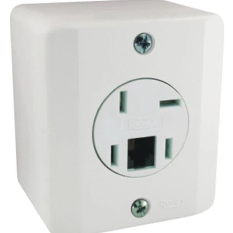 tomada radial sobrepor sx branco 1tomada telefone+modulo rj11 sobrepor