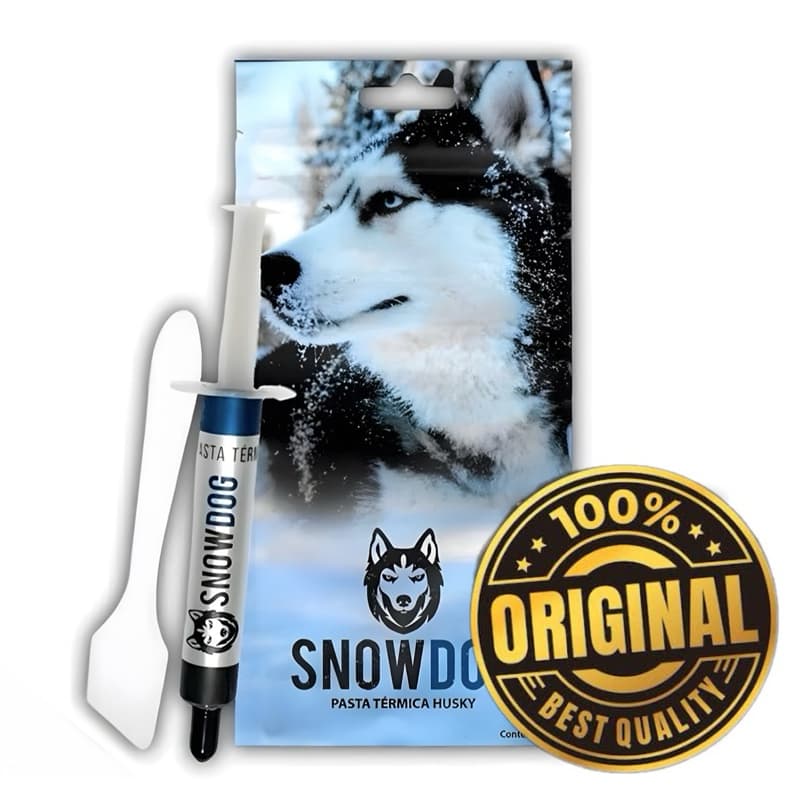 Pasta Térmica Husky 1g / 3g SnowDog 12,8W/m.K Original - Processador, LED, Placas, XBOX, Playstation