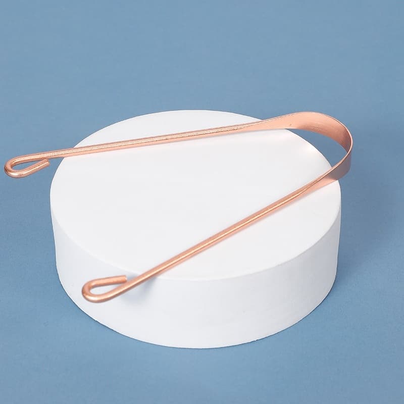 100% Cobre Puro Higienizador Para Raspagem Lingual Higiene Saúde Bucal - Modelo Premium