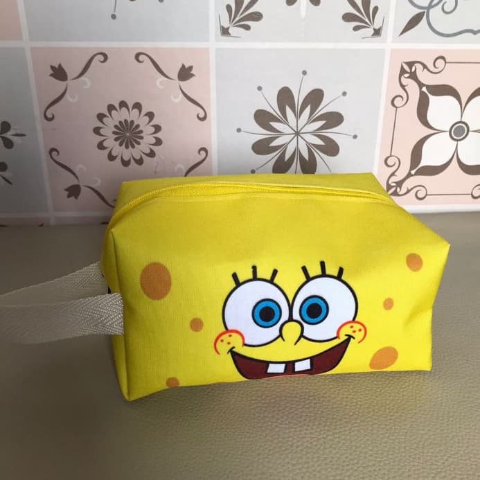 Estojo Box Grande Bob Esponja - Organizador Multiuso Resistente